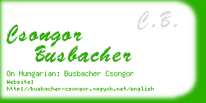 csongor busbacher business card